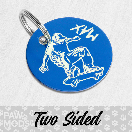 Skateboarding Dog Tag