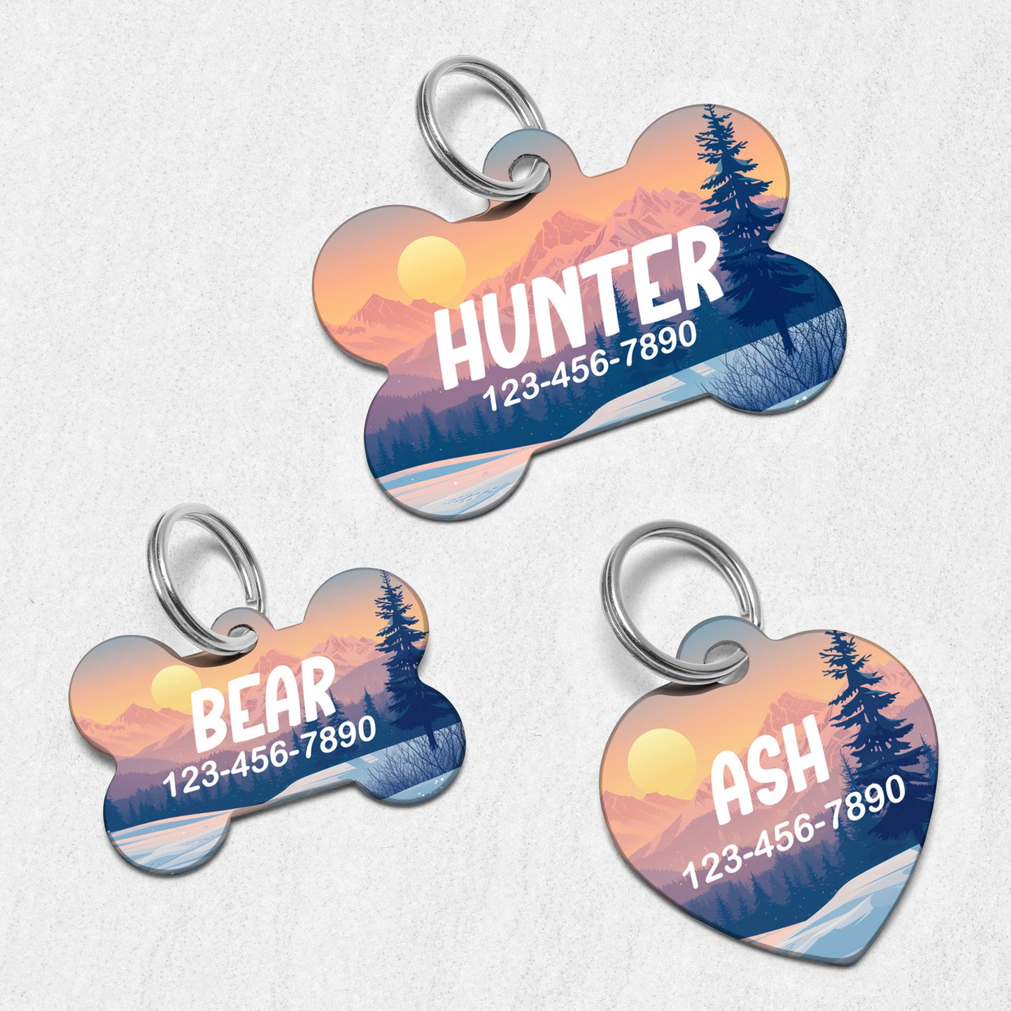 Snow Mountains Dog Tag