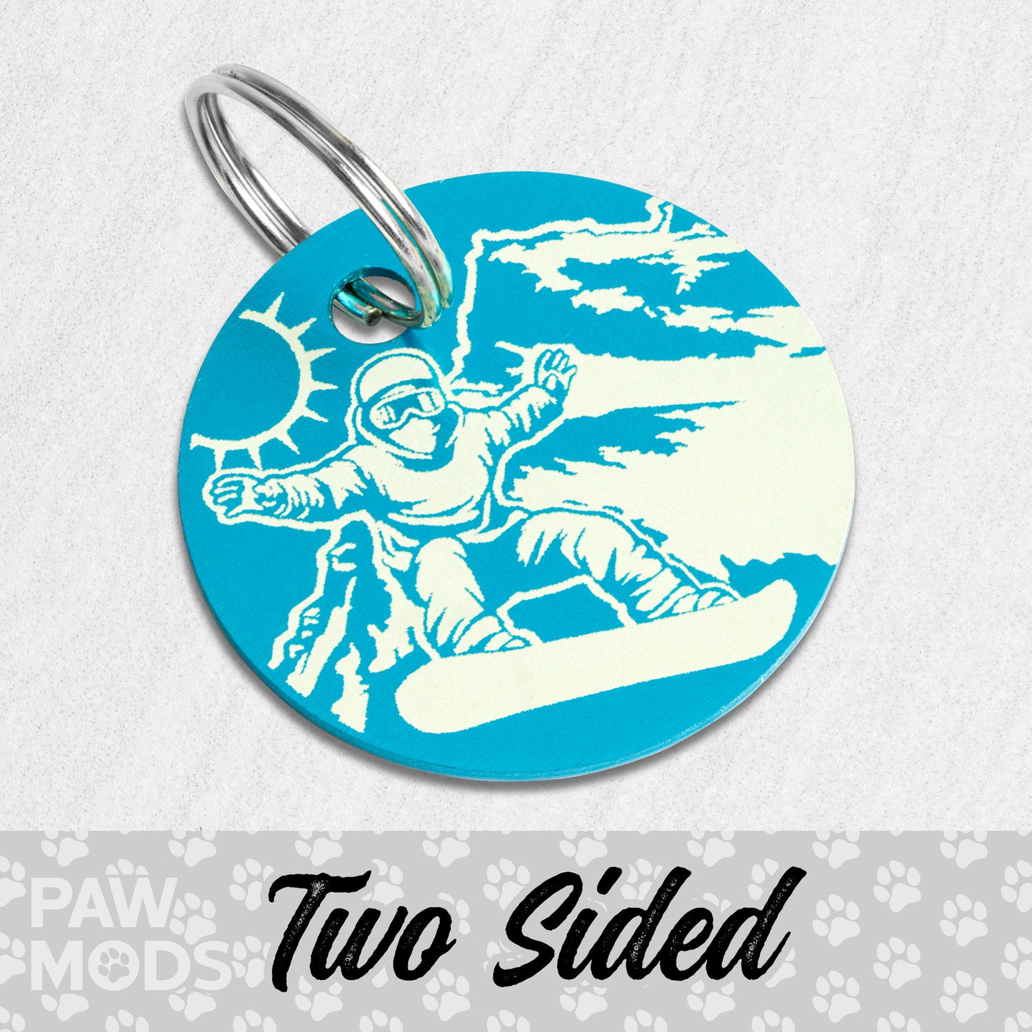 Snowboarding Dog Tag