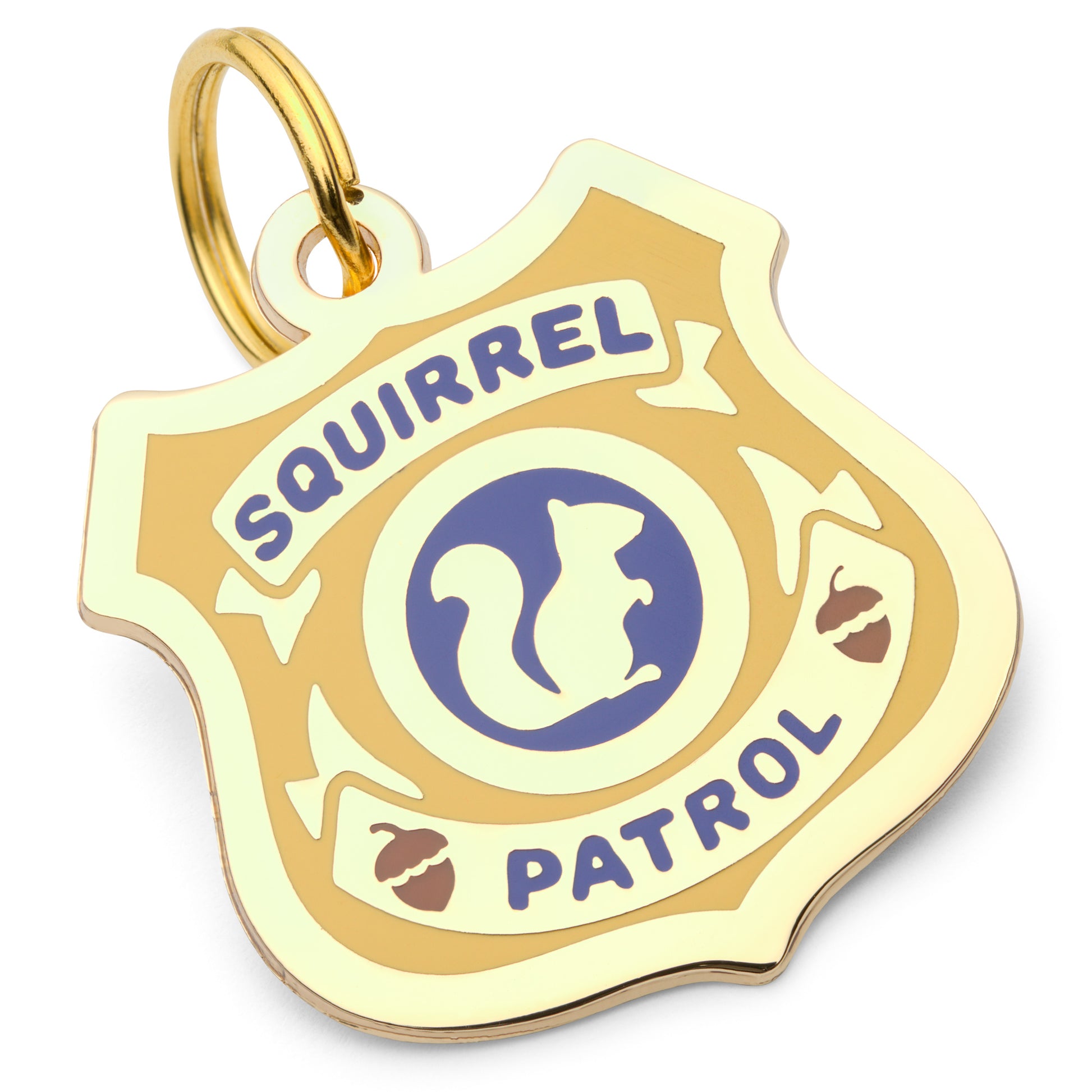 Squirrel Patrol Enamel Dog Tag - Custom Enamel Pet ID Tag