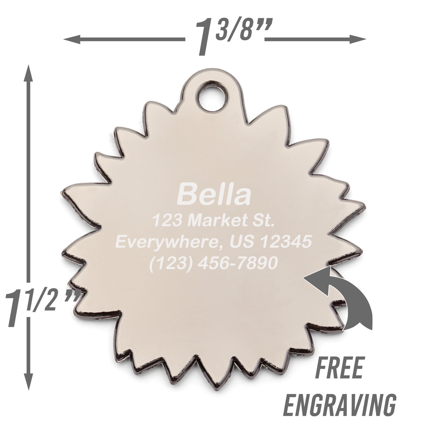 Sunflower Enamel Dog Tag - Custom Enamel Pet ID Tag