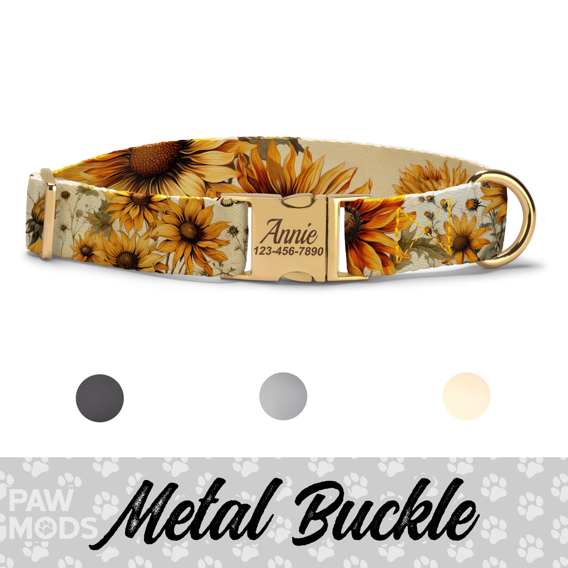 Sunflowers Dog Collar