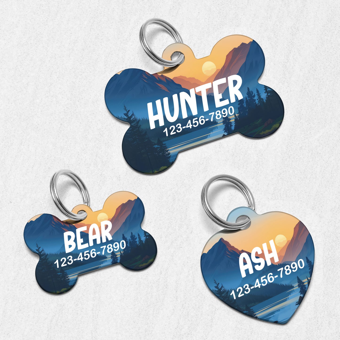 Sunset Mountains Dog Tag