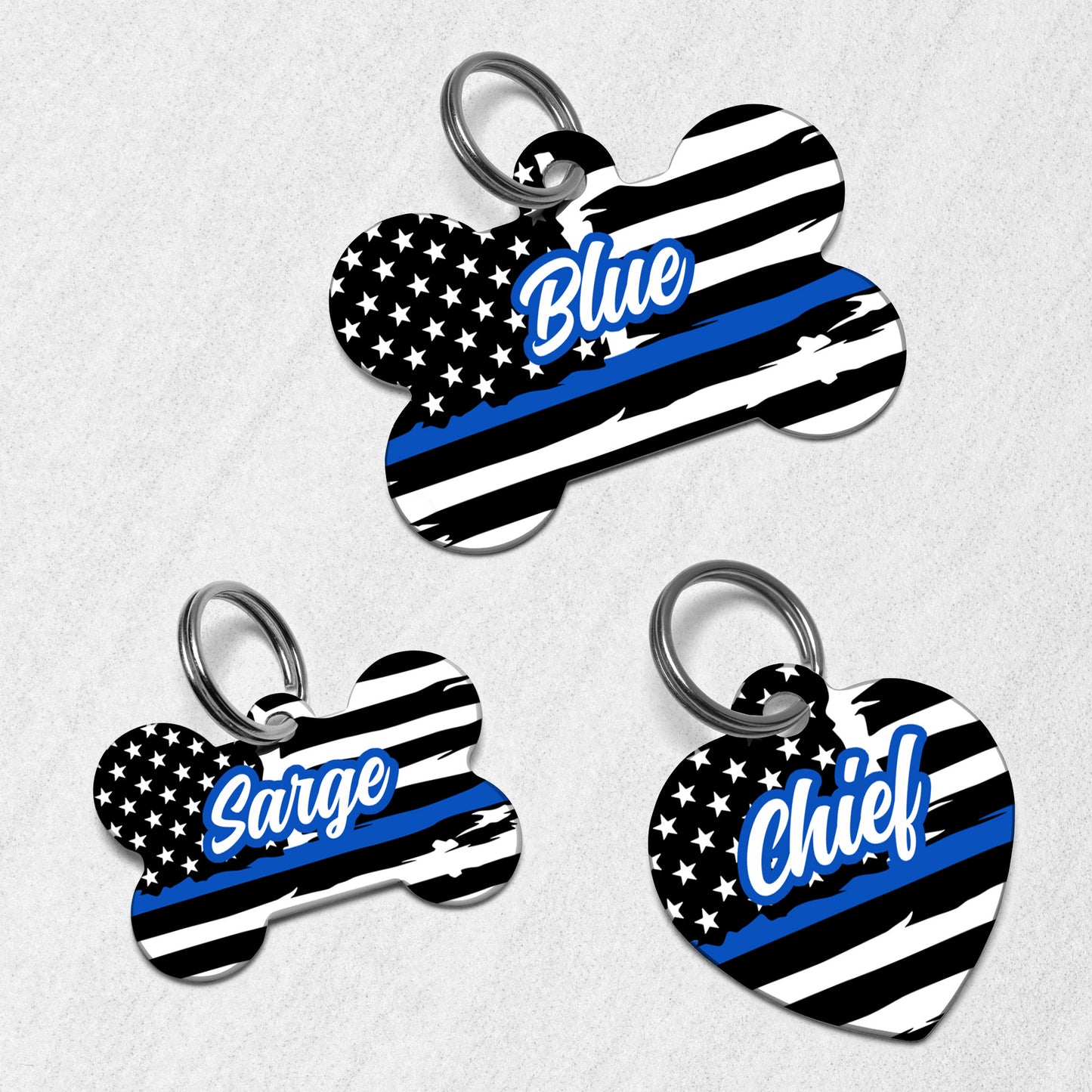 Thin Blue Line Dog Tag