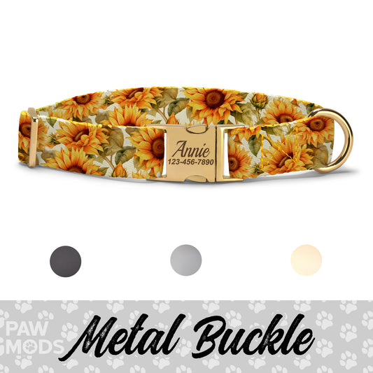 Yellow Sunflower Dog Collar